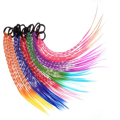 Xiang Ru Hair Extensions, 12 Pieces, Braids with Elastic Bands, Multicolor, #A-40 cm