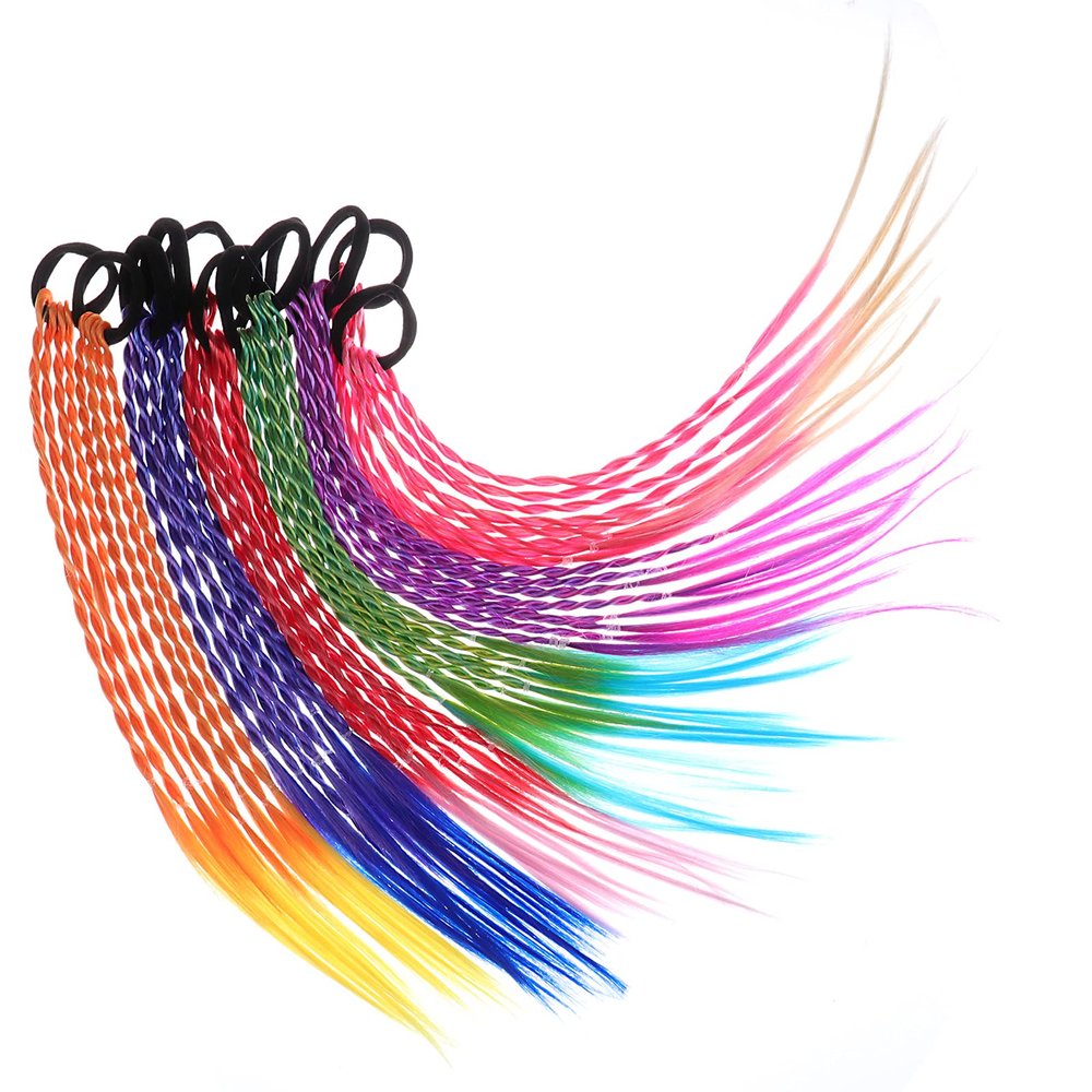 Xiang Ru Hair Extensions, 12 Pieces, Braids with Elastic Bands, Multicolor, #A-40 cm