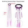Xiang Ru Hair Extensions, 12 Pieces, Braids with Elastic Bands, Multicolor, #A-40 cm view 3
