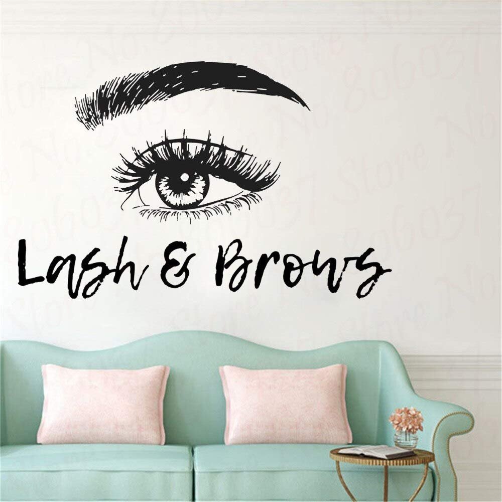 Zdklfm69 Beauty Salon Long Eyelashes Wall Decal, 103 x 67 cm