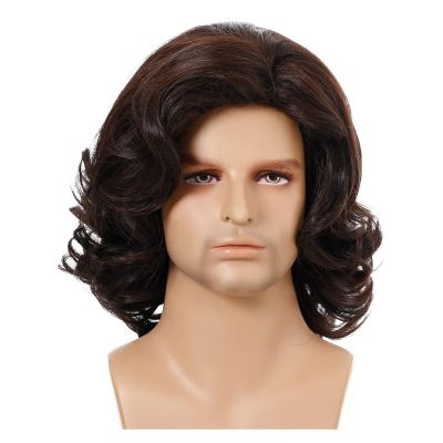 Chtom Men's Side-Swept Liu Haifong Song Short Curly Wig
