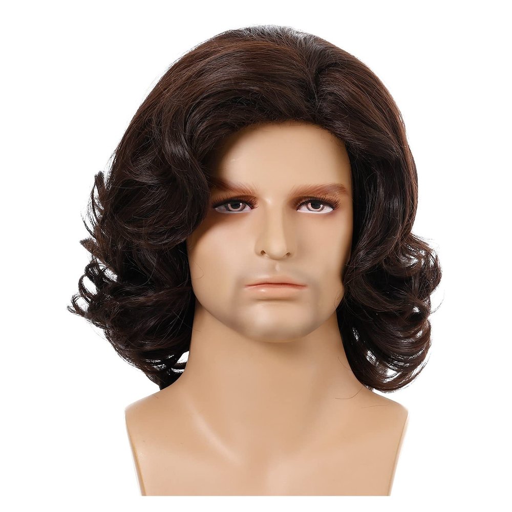 Chtom Men's Side-Swept Liu Haifong Song Short Curly Wig