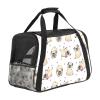 Portable Pet Travel Bag, Airline-Approved Soft-Sided Duffle for Cats, Dogs and Rabbits, White Pug Print view 1