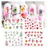 Aeromdale Nail Decals Nail Art Stickers DIY Nail Tip Decor for Fingernails, Flower Series, 4 Designs/pc - #H - 3 pcs view 1
