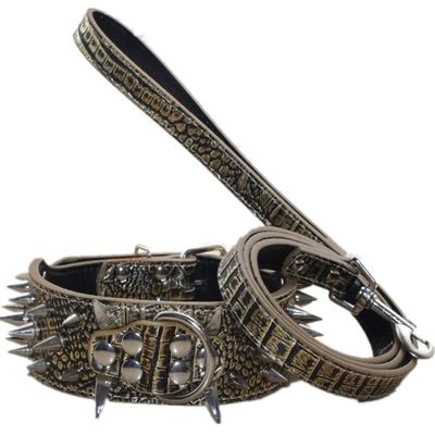 haoyueer Dog Collar and Leash, Leather, 5.1 cm Wide