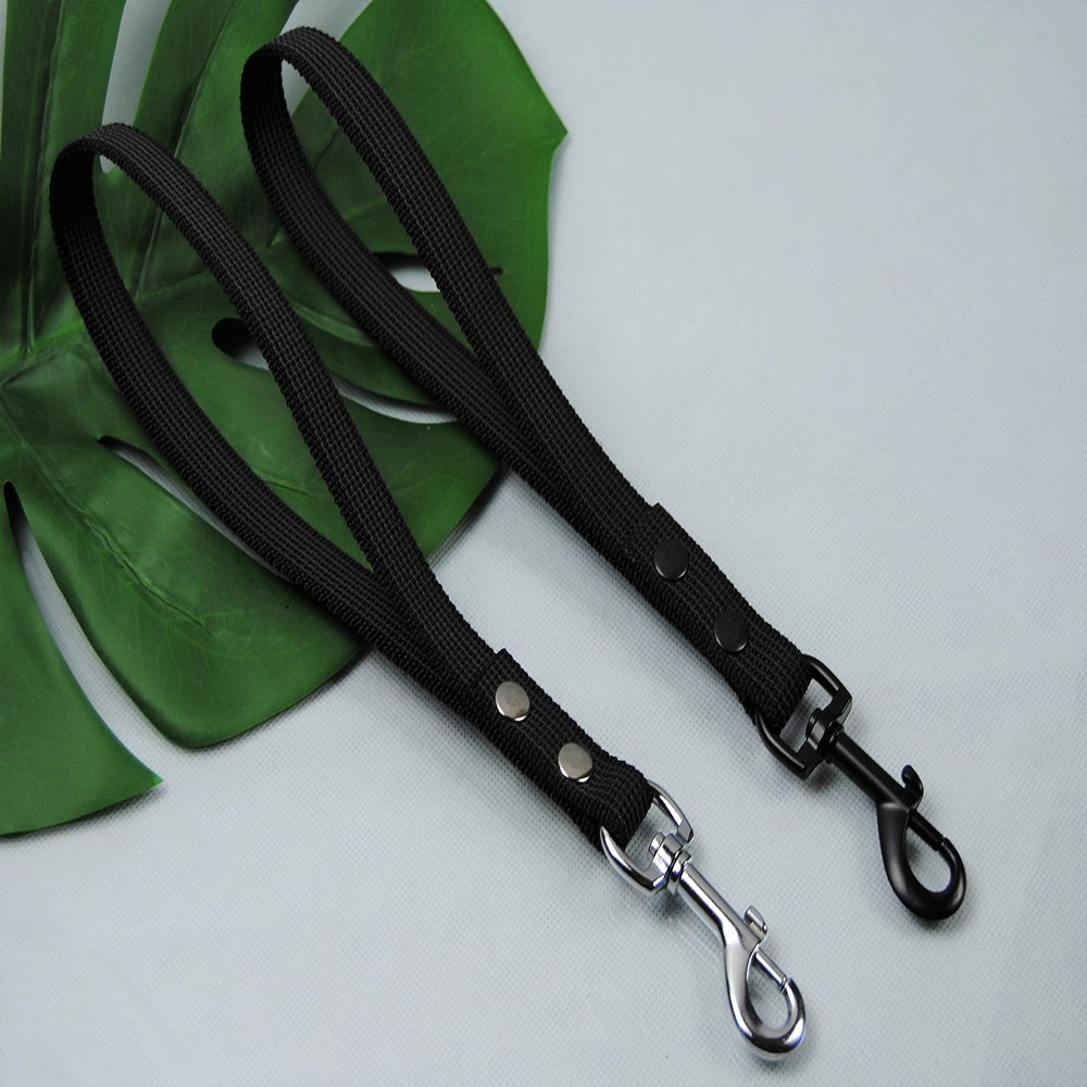 Short Leash Rubberized 35cm with Loop Gray, Silver Carabiner