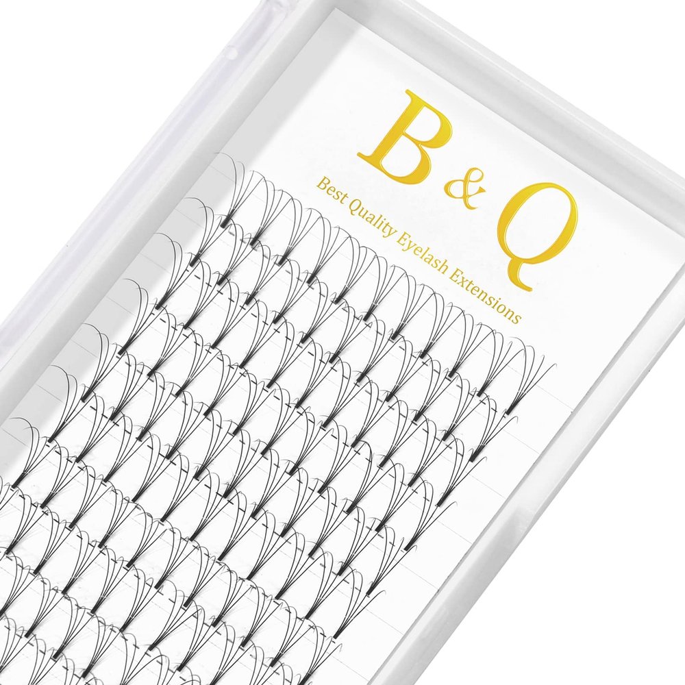 B&Q Premade 4D D-Curl Lash Fans, 0.07 mm, 13 mm