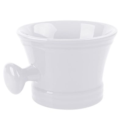 Linkidea Large White Ceramic Shaving Soap Bowl with Handle