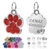 CAMAL Personalized Dog Tag with Engraving, Paw Print Design, 25mm, for Small to Medium Dogs or Cats (Red) view 1