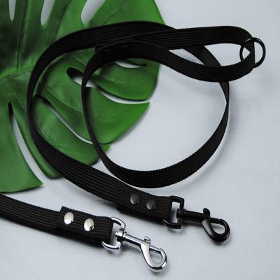 Rubberized Leash 1.5 m with Loop, O-Ring, Gray, Silver Snap Hook