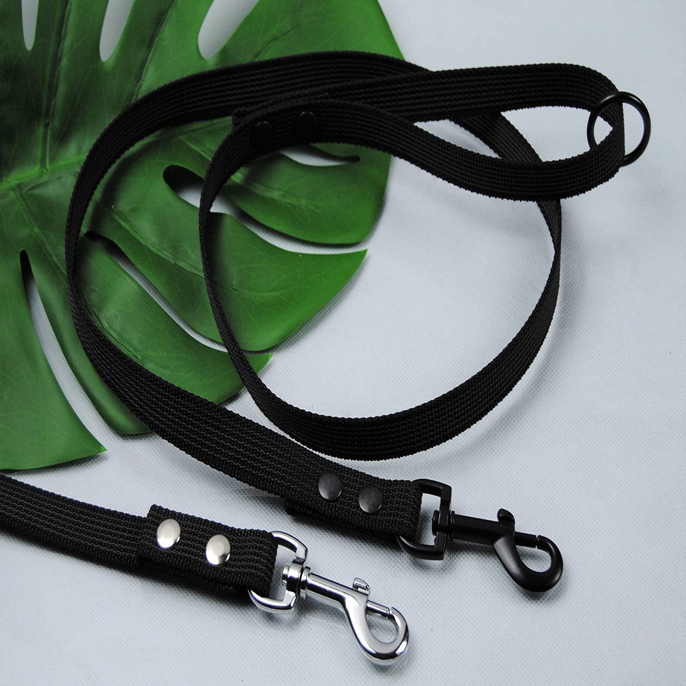 Rubberized Leash 1.5 m with Loop, O-Ring, Gray, Silver Snap Hook