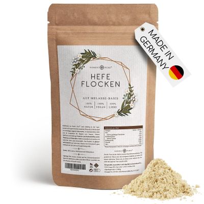 Nordic Pure Nutritional Yeast Flakes 350 g, 100% Vegan, Gluten-Free, Molasses-Based