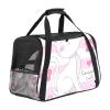 Portable Airline-Approved Pet Travel Bag with Soft Sides and Cat Cartoon Floral Print view 1