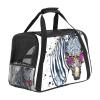 Portable Airline-Approved Pet Travel Bag for Cats, Dogs and Rabbits, Soft-Sided Duffle, Watercolor Hipster Zebra Glasses Print view 1