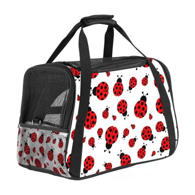 Ladybug Pet Carrier for Cats and Dogs, Soft-Sided, Foldable, Airline-Approved