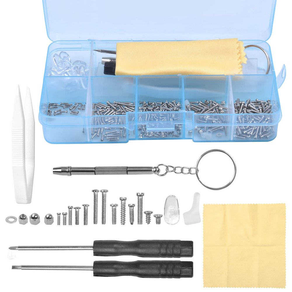 500-Piece Eyeglass Repair Kit with Screwdriver