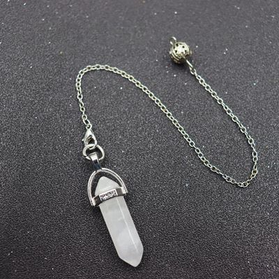 Natural Stone Hexagonal Chakra Dowsing Crystal Pendulum Pendant