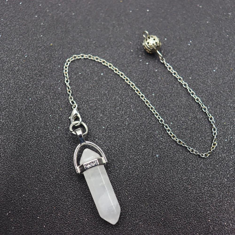 Natural Stone Hexagonal Chakra Dowsing Crystal Pendulum Pendant