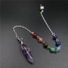 Natural Stone Hexagonal Chakra Dowsing Crystal Pendulum Pendant view 3