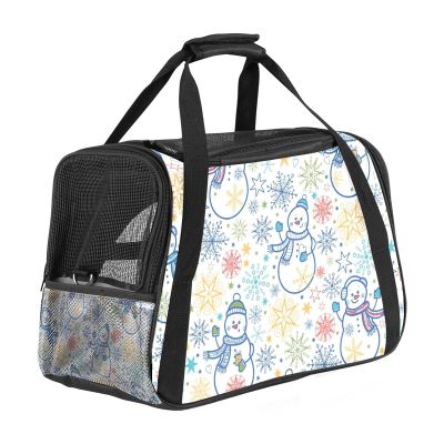 Christmas Snowman Soft-Sided Airline-Approved Pet Carrier
