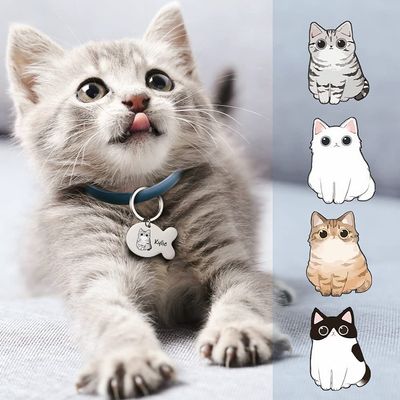 Personalized Stainless Steel Cat ID Tag with Engraving