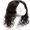 14" Black Clip-In Curly Human Hair Crown Topper, 5.5 x 5.5" Silk Base view 4