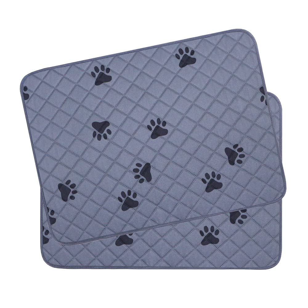 Hisprout Reusable Dog Training Pads, 2-Pack, Gray, 45 x 60 cm