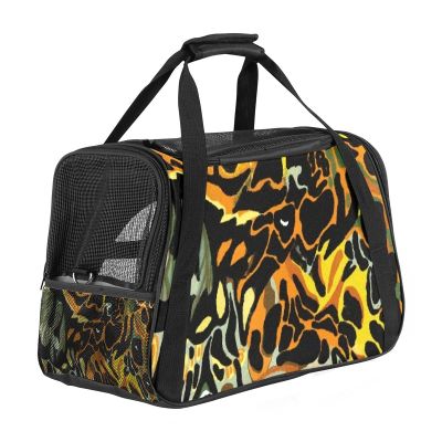 Airline-Approved Pet Travel Duffle Bag with Soft Sides, Psychedelic Abstract Pattern