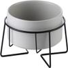GIZMO 2-Pack Ceramic Food and Water Bowls for Cats/Dogs - Gray - 850 mL - with Stand - 15.5 cm view 2