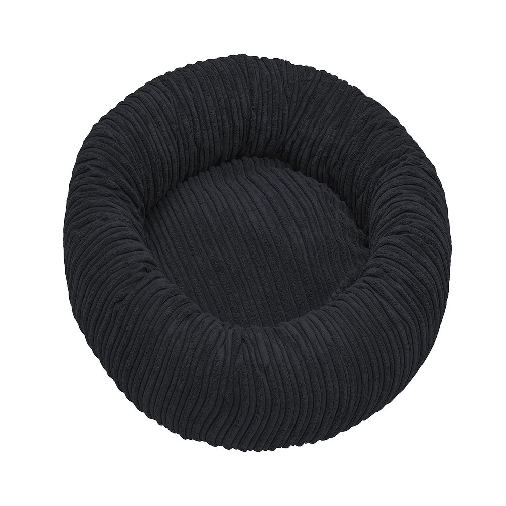 adekor_home Round Corduroy Pet Bed, XL 100 cm, Black