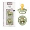 BIBS Colour Pacifiers, 0–6 Months, 2-Pack, Round Nipple, Sage/Sage view 1