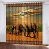 WWJNF Blackout Curtains, 150 x 168 cm (W x H), African Elephant 3D Print, Thermal Curtains, Set of 2 view 1