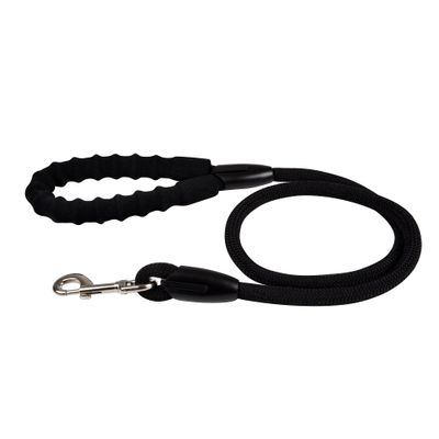 Leash, Nylon, with Comfort Grip, Foam, 120 cm, Black
