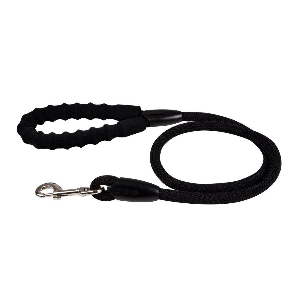 Leash, Nylon, with Comfort Grip, Foam, 120 cm, Black