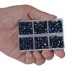 LPBeads Hotfix Rhinestones, Montana, Flatback, 5 Sizes, Round, with Tweezers and Rhinestone Picker, 6,400 Pieces view 2