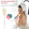 Lurrose 4-Piece Bath Sponge and Brush Set with Long Handle view 2