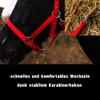 Horse Halter with Lead Rope | Pony, Cob, Full, X-Full (Red, Draft Horse) view 4