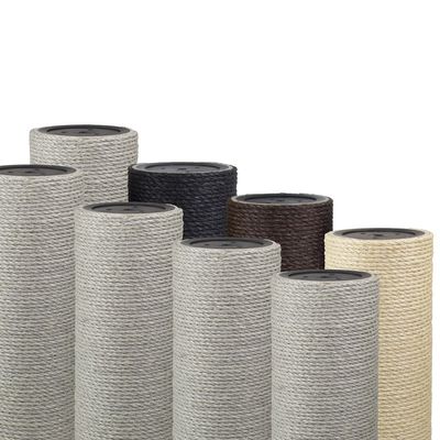 Kratzbaumland 15 cm Sisal Post, Replacement Post for Cat Tree, 49 cm, M10 Thread, Sand Gray