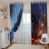 GSKBDQ Black Cat Halloween Blackout Curtains with Eyelets, 2-Piece Set, 132 × 214 cm, 3D Print view 3