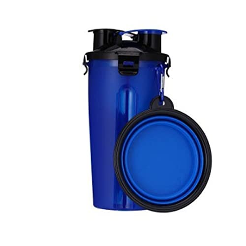LIANYG 2-in-1 Dog Water Bottle with Dispenser, Blue A