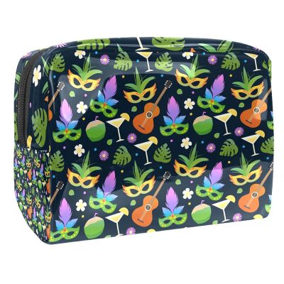 Cosmetic Bag with Yellow Birds, Zipper, for Women and Girls, Multicolor 02, 18.5 x 7.5 x 13 cm / 7.3 x 3 x 5.1 in