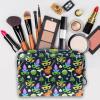 Cosmetic Bag with Yellow Birds, Zipper, for Women and Girls, Multicolor 02, 18.5 x 7.5 x 13 cm / 7.3 x 3 x 5.1 in view 3