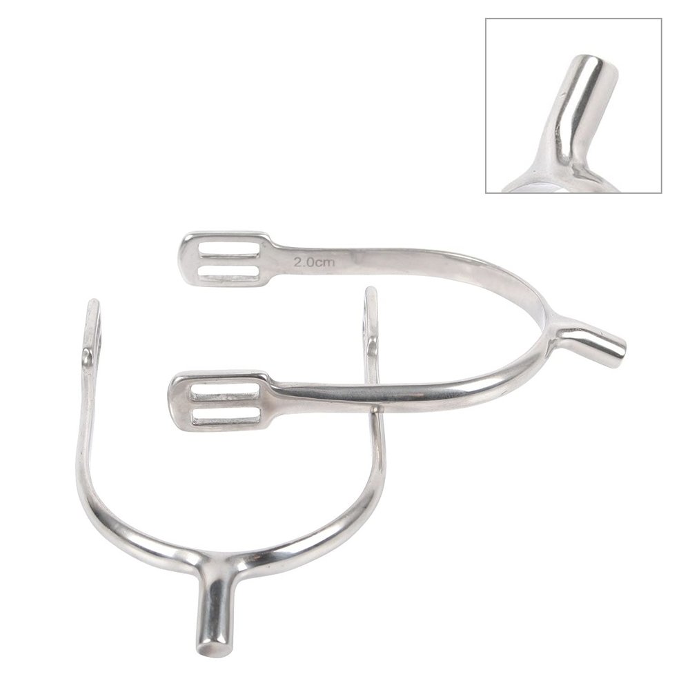 JA Horse Riding Spurs, High-Quality Stainless Steel, Durable and Rust-Resistant, Women's 30 mm Shank