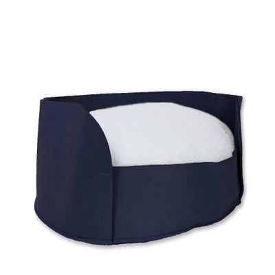 jilda-tex Pet Bed for Dogs and Cats, Round Oval, Various Sizes/Colors (44 x 60.5 x 17.5 cm, Dark Blue)