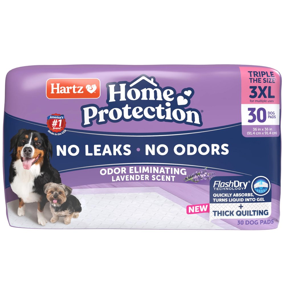 Hartz Home Protection Dog Pads, Odor-Control Lavender, 3XL, 30 Count