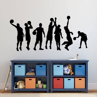 Zdklfm69 Basketball Player Position Wall Stickers, Sports Bedroom Decor, 119 x 57 cm