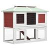 YITHOPI Modular Double-Story Rabbit Hutch for Small Pets, 130 x 68 x 105 cm, Red view 1