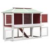 YITHOPI Modular Double-Story Rabbit Hutch for Small Pets, 130 x 68 x 105 cm, Red view 3