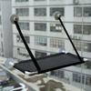 Cat Hammock Hanging Bed with Suction Cups, Single-Layer, Gray (Color: Black) view 2