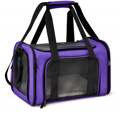 Pet Backpack Cat Carrier with Window Mesh, Airline Approved, Purple